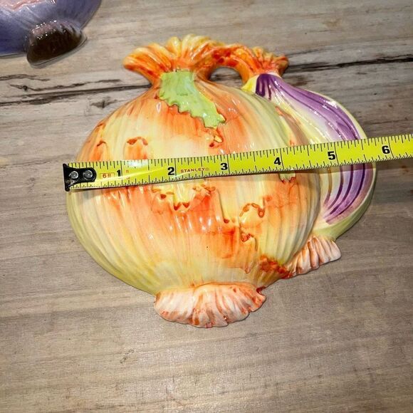 Vintage Ceramic 3D Veggie And Fruit Wall Hanging Decorations set 2 Grandmacore - Picture 4 of 8